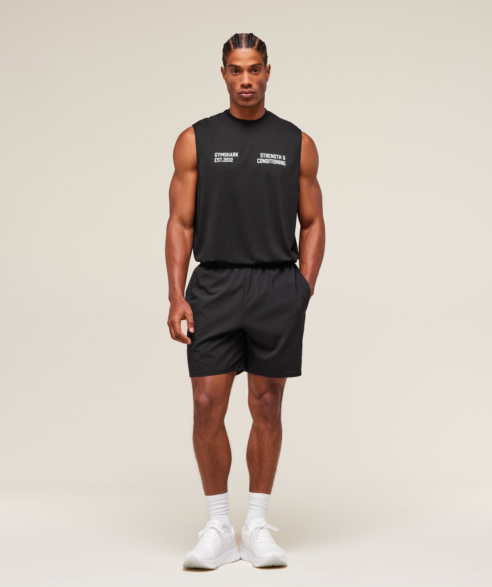 Gymshark S&C Graphic Cut Off Tank Black