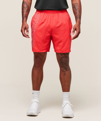 Gymshark Hybrid Athlete 7" Shorts Coral Red