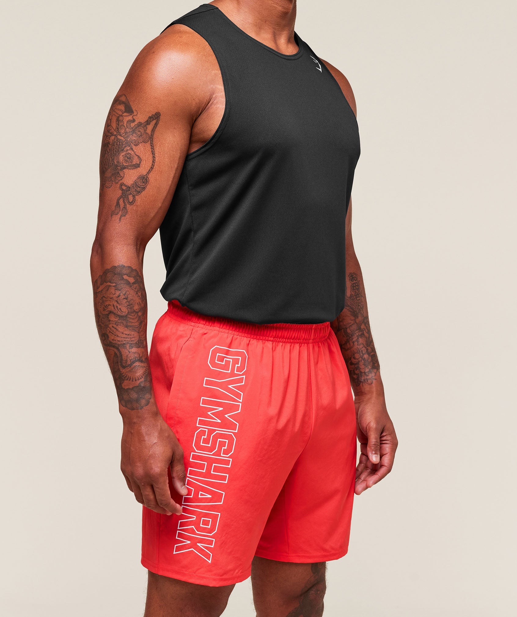 Gymshark Hybrid Athlete 7" Shorts Coral Red