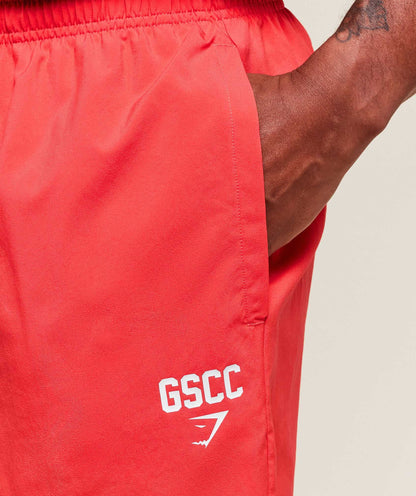 Gymshark Hybrid Athlete 7" Shorts Coral Red