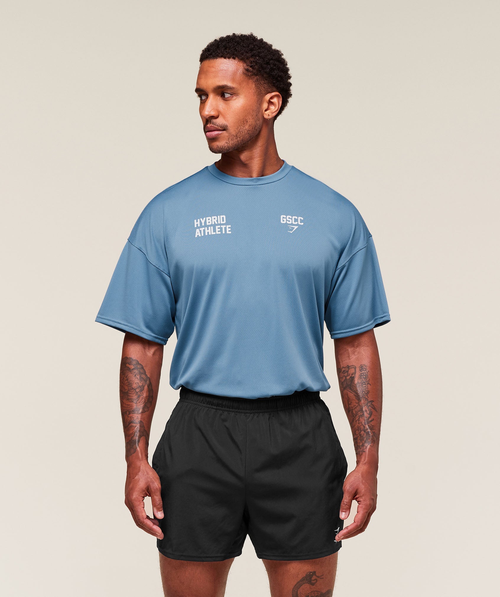 Gymshark Hybrid Athlete T-Shirt Classic Blue