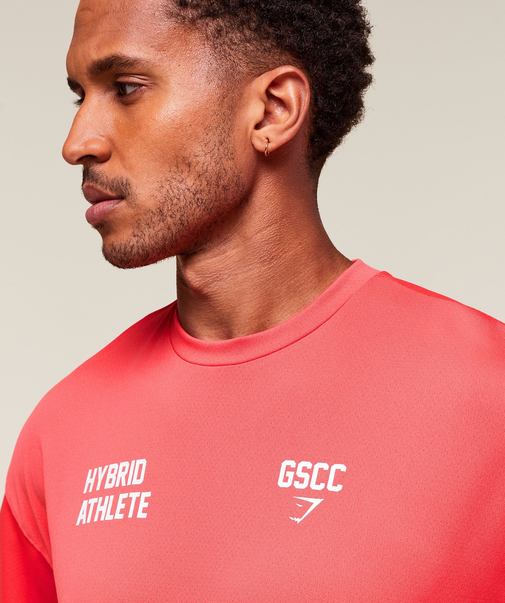 Gymshark Hybrid Athlete T-Shirt Coral Red