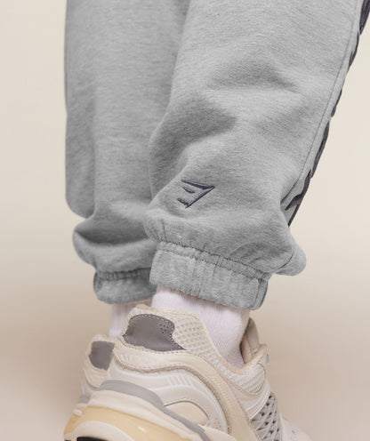 Women's Gymshark Embroidered Logo Joggers Light Grey Core Marl