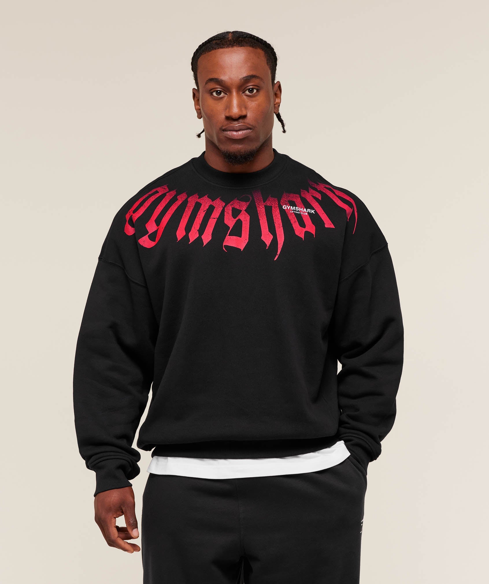 Gymshark Fade Graphic Crew Gs Black