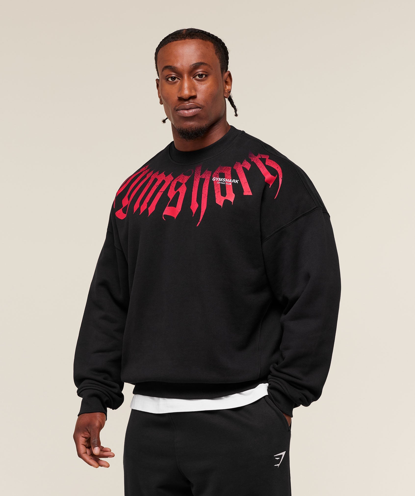 Gymshark Fade Graphic Crew Gs Black