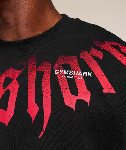 Gymshark Fade Graphic Crew Gs Black