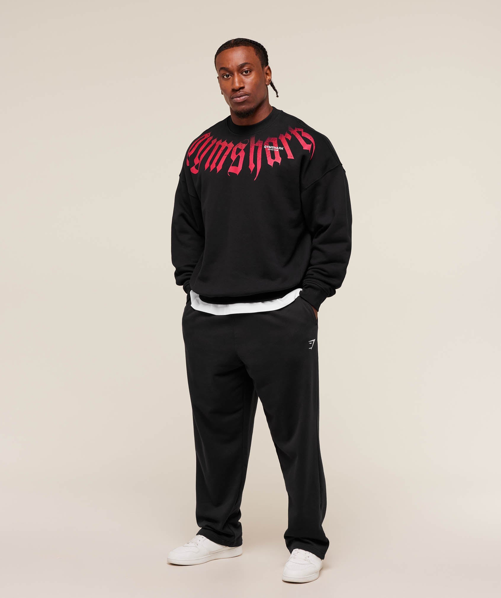 Gymshark Fade Graphic Crew Gs Black