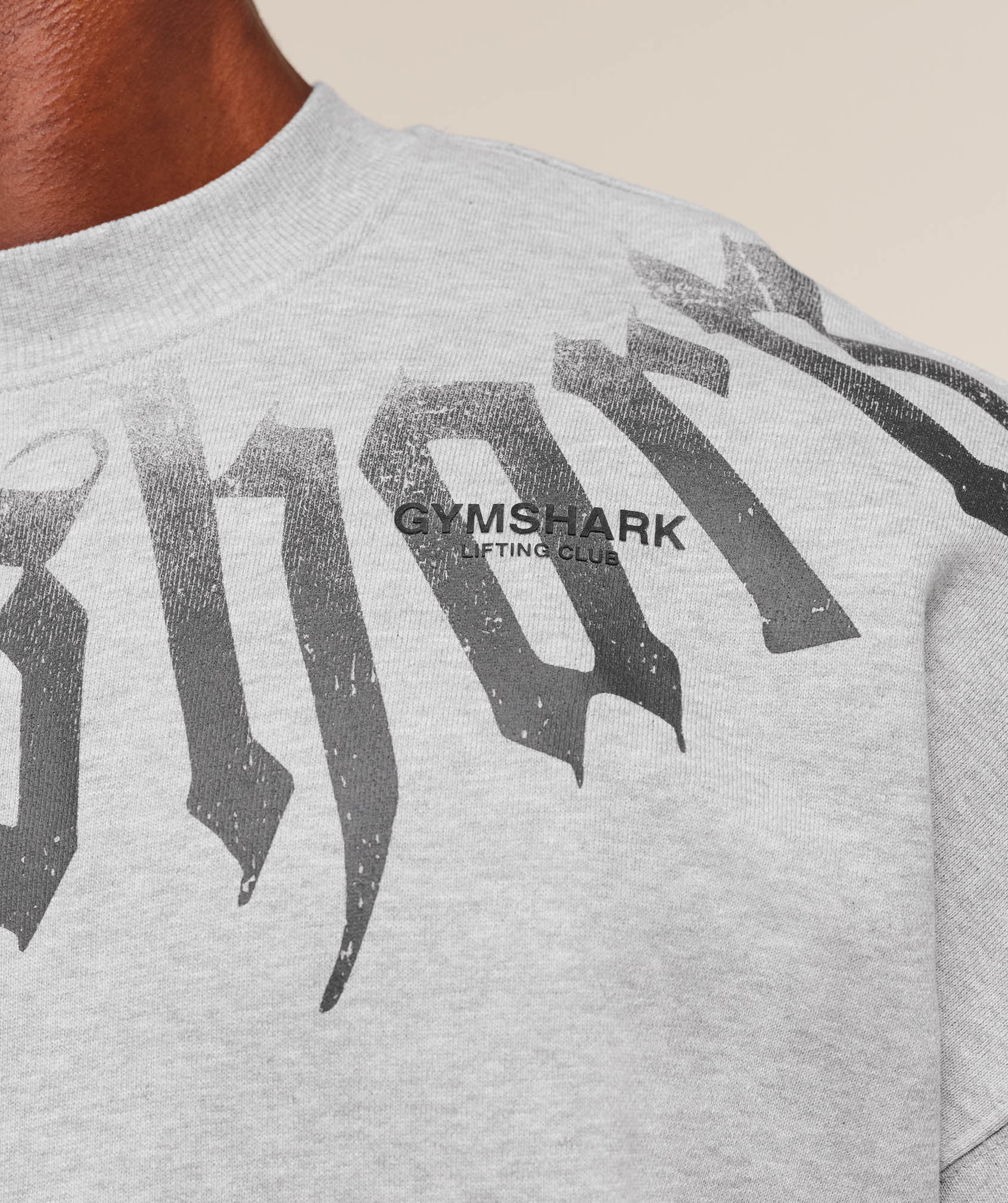 Gymshark Fade Graphic Crew Light Grey Core Marl
