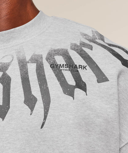 Gymshark Fade Graphic Crew Light Grey Core Marl