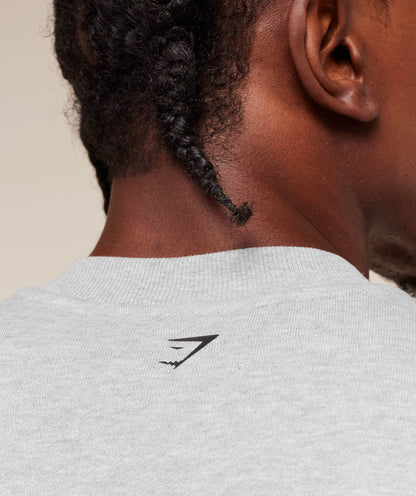 Gymshark Fade Graphic Crew Light Grey Core Marl