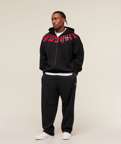 Gymshark Fade Graphic Zip Up Hoodie Black