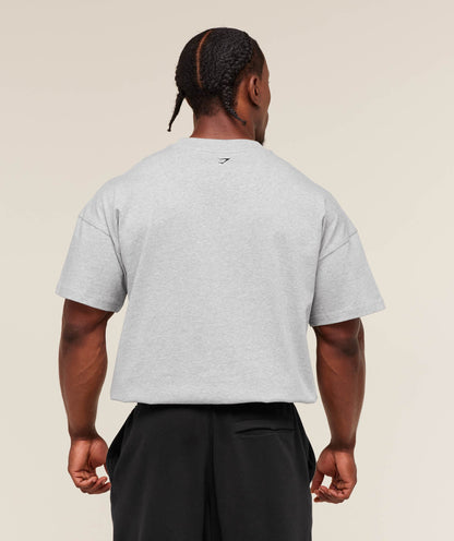 Gymshark Fade Graphic T-Shirt Light Grey Core Marl