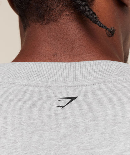 Gymshark Fade Graphic T-Shirt Light Grey Core Marl