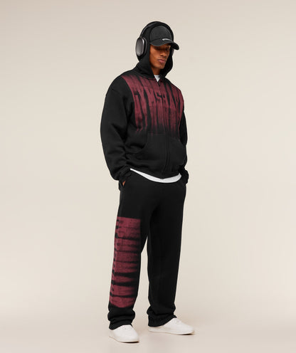 Gymshark Fade Graphic Zip Through Hoodie Black