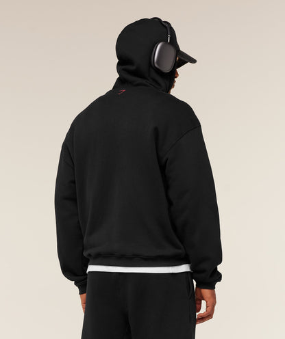 Gymshark Fade Graphic Zip Through Hoodie Black