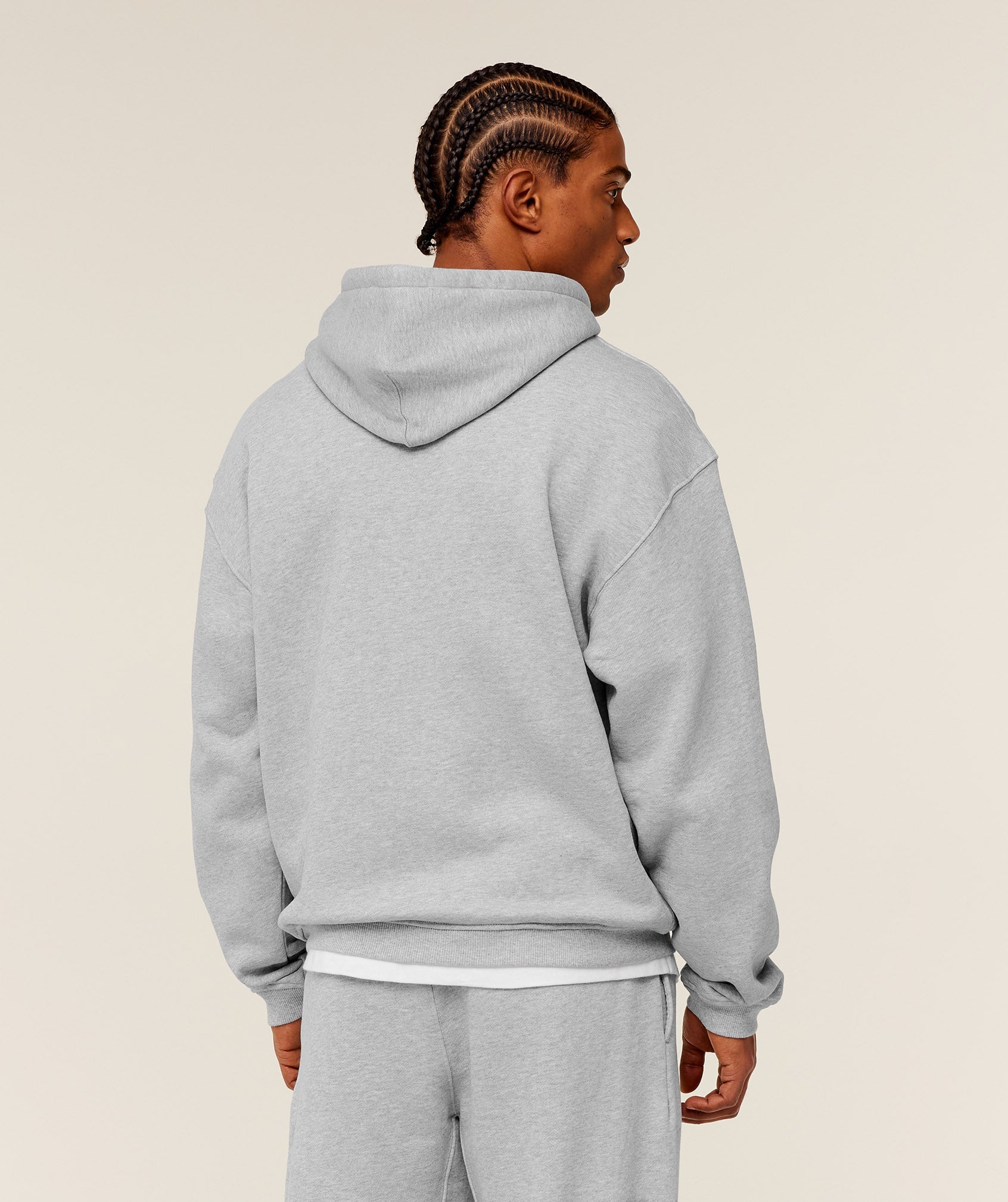 Gymshark Fade Graphic Zip Through Hoodie Light Grey Core Marl