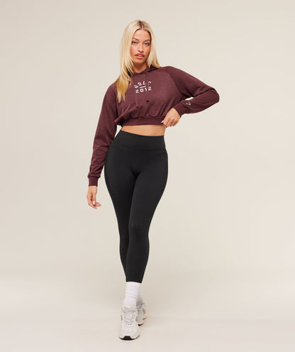 Women's Gymshark Lifting Club 2012 Graphic Cropped Hoodie Rich Maroon