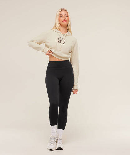 Women's Gymshark Lifting Club 2012 Graphic Cropped Hoodie Stone Beige