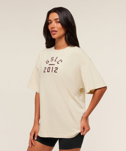 Women's Gymshark Lifting Club 2012 Graphic Short Sleeve T-Shirt Stone Beige