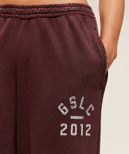 Women's Gymshark Lifting Club 2012 Graphic Wide Leg Joggers Rich Maroon