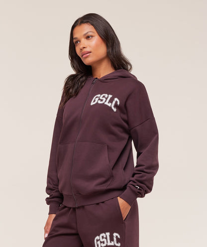 Women's Gymshark Gslc Graphic Zip Up Hoodie Cherry Purple