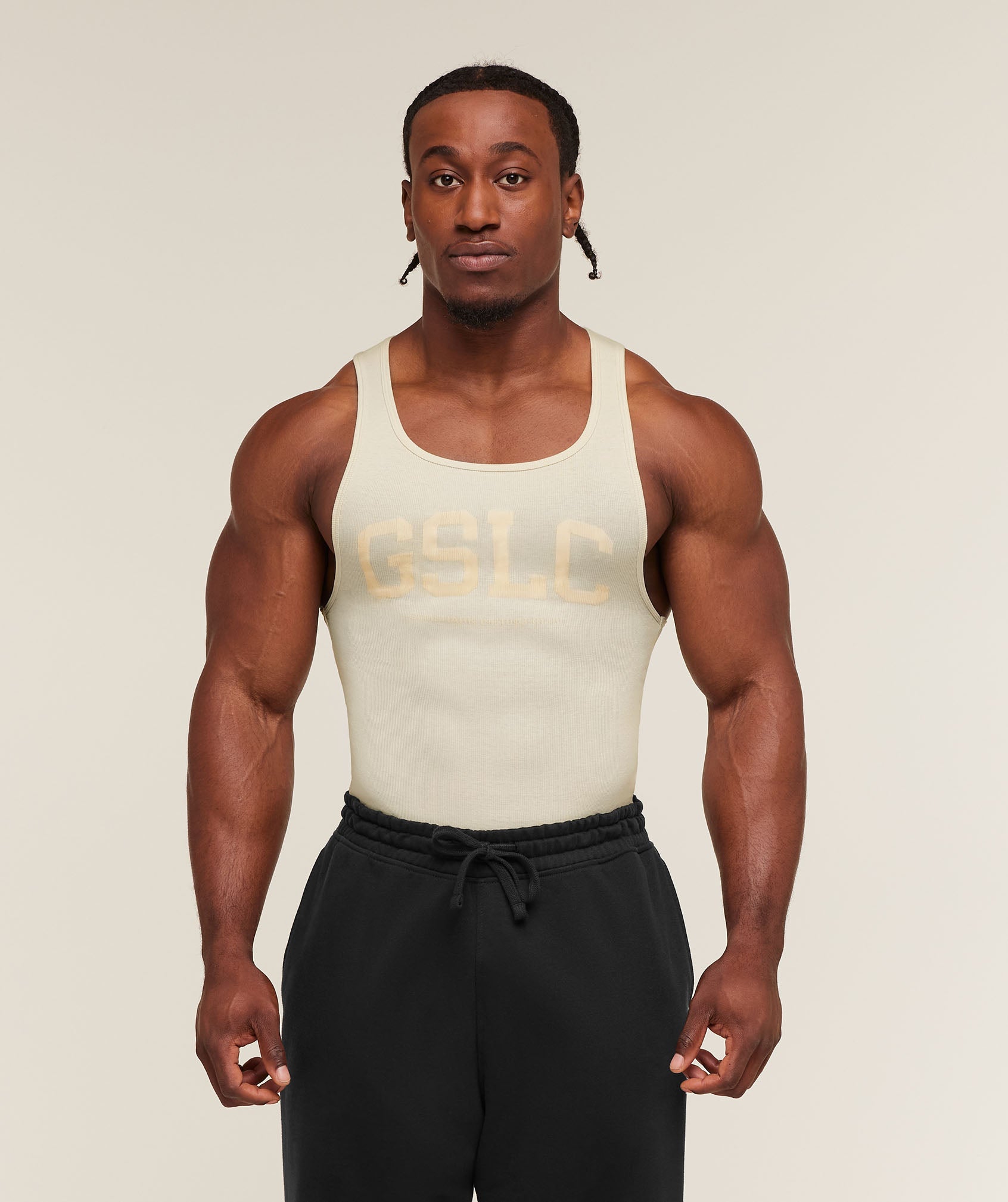 Gymshark Gslc Ribbed Tank Oat White