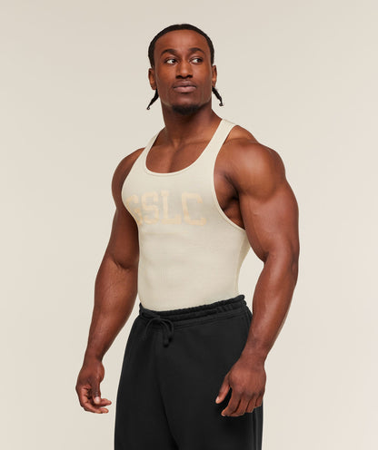 Gymshark Gslc Ribbed Tank Oat White