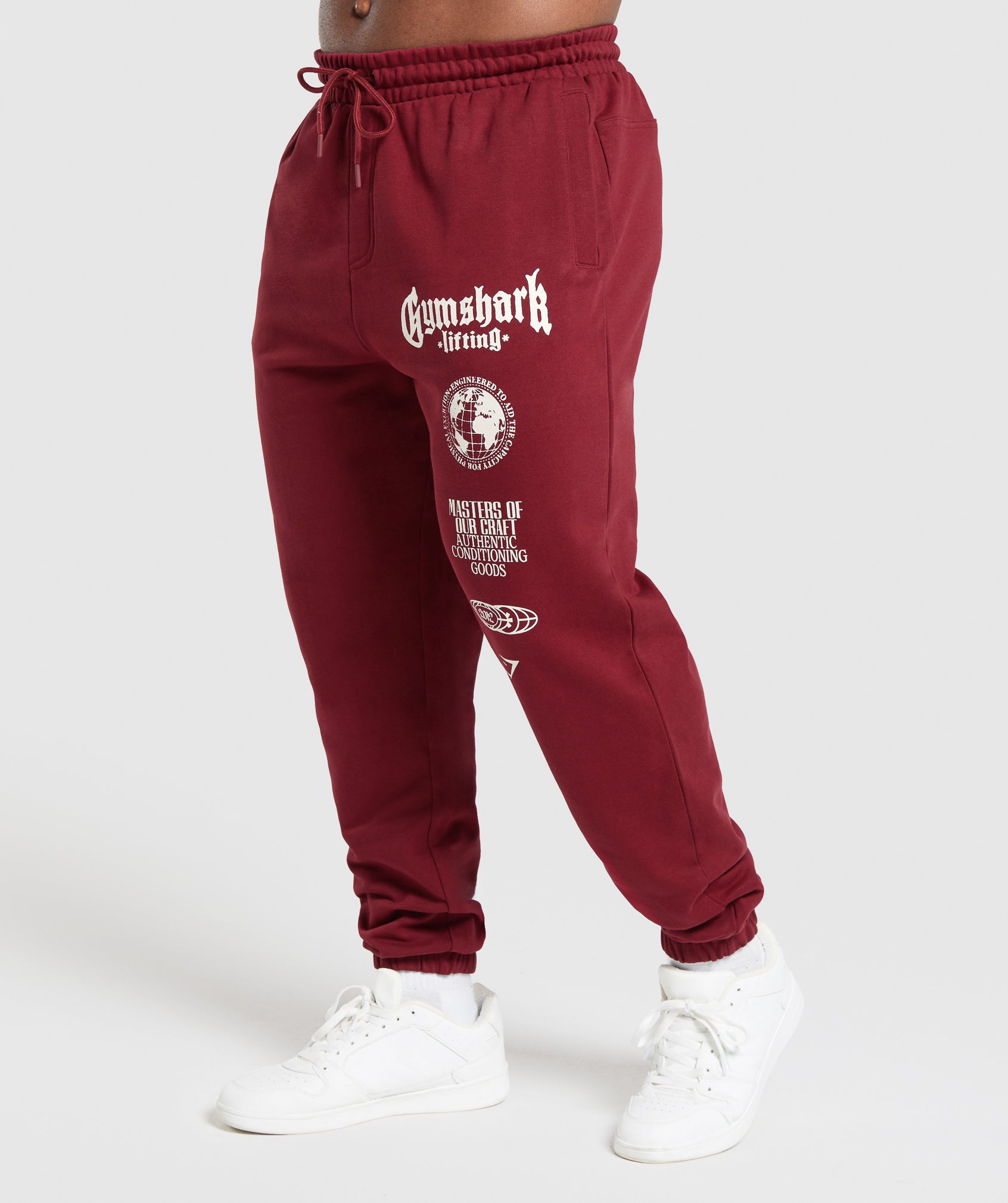 Gymshark Global Lifting Oversized Essential Joggers Sets Red