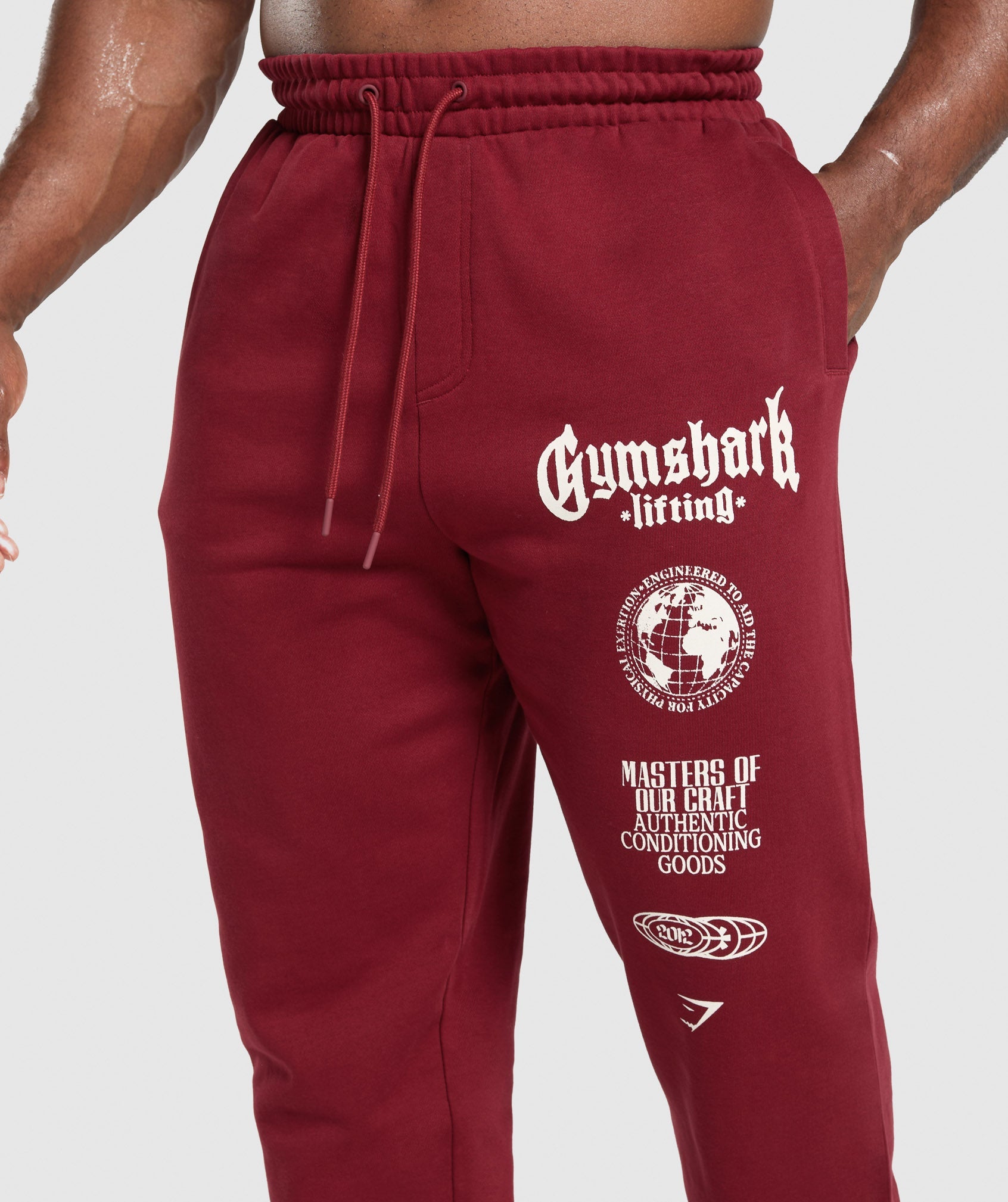 Gymshark Global Lifting Oversized Essential Joggers Sets Red