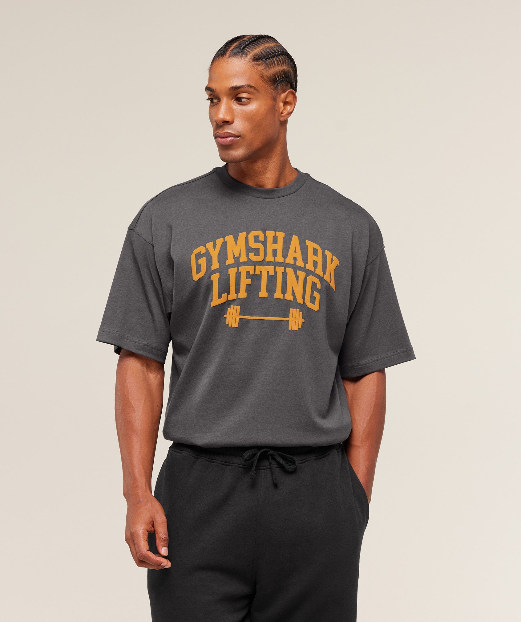 Gymshark Lifting Barbell T-Shirt Onyx Grey