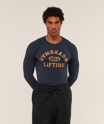 Gymshark Gymshark Lifting Long Sleeve T-Shirt Heavy Blue