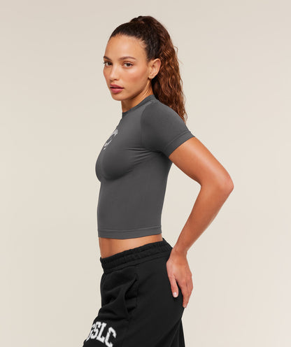 Women's Gymshark Heavy Duty Seamless T-Shirt Onyx Grey