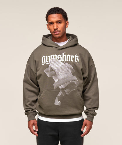 Gymshark Prayer Hands Hoodie Camo Brown