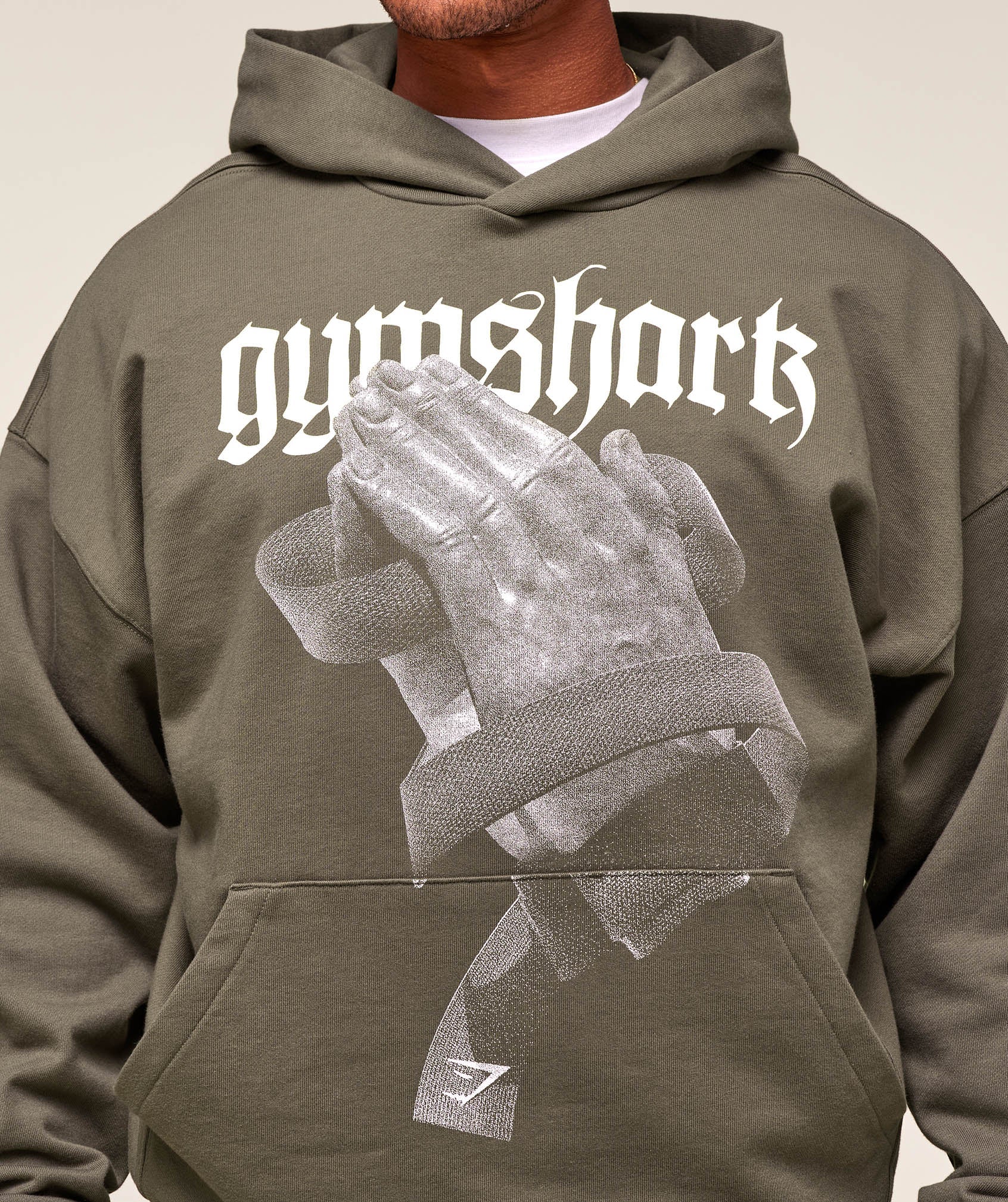 Gymshark Prayer Hands Hoodie Camo Brown