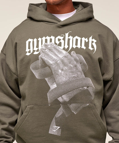 Gymshark Prayer Hands Hoodie Camo Brown