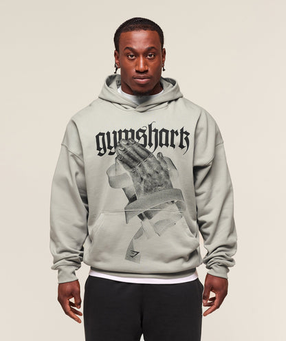 Gymshark Prayer Hands Hoodie Stone Grey