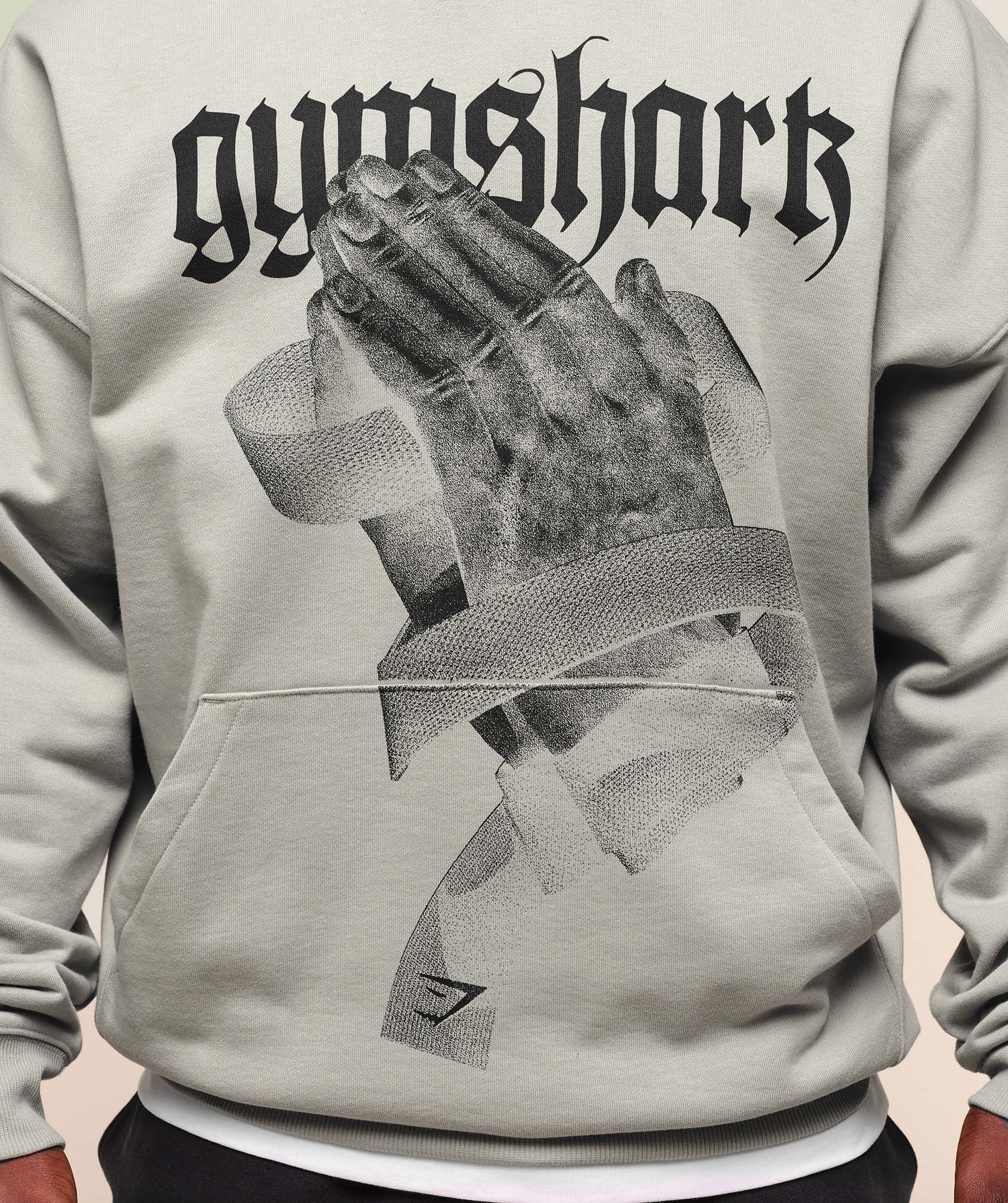 Gymshark Prayer Hands Hoodie Stone Grey
