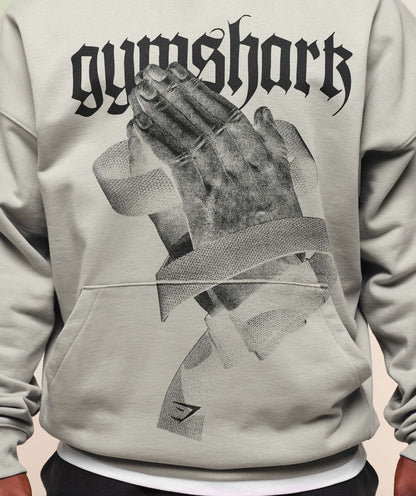 Gymshark Prayer Hands Hoodie Stone Grey