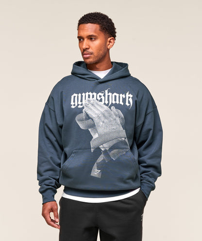 Gymshark Prayer Hands Hoodie Titanium Blue