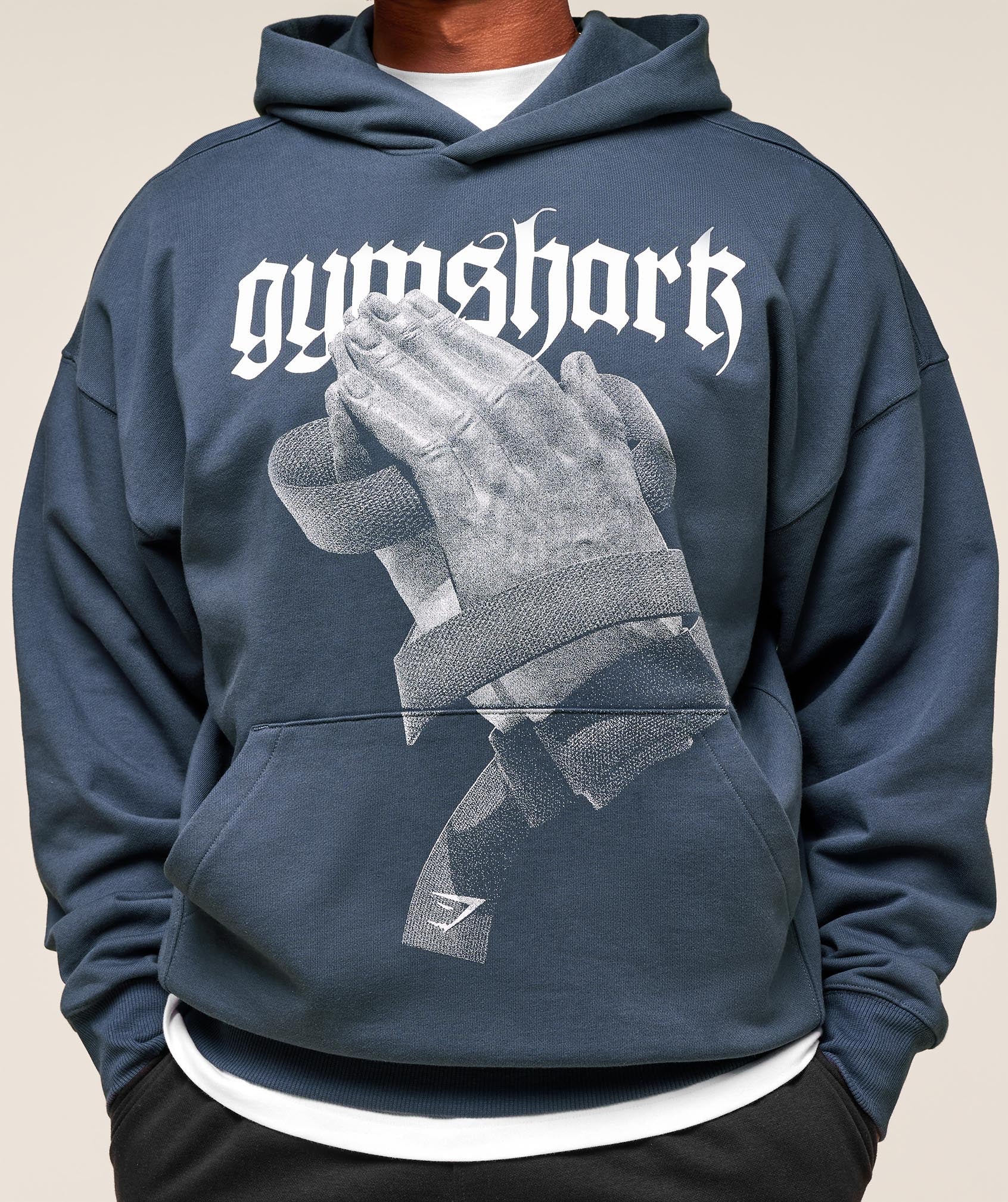 Gymshark Prayer Hands Hoodie Titanium Blue