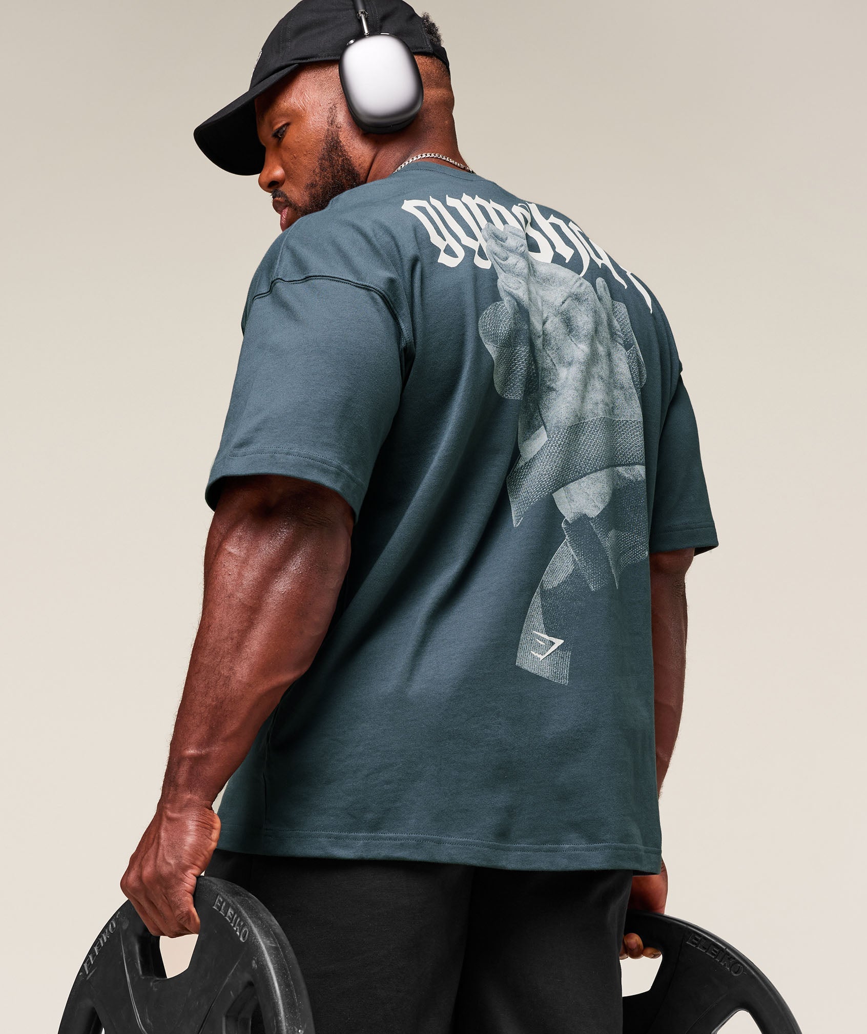 Gymshark Prayer Hands T-Shirt Titanium Blue