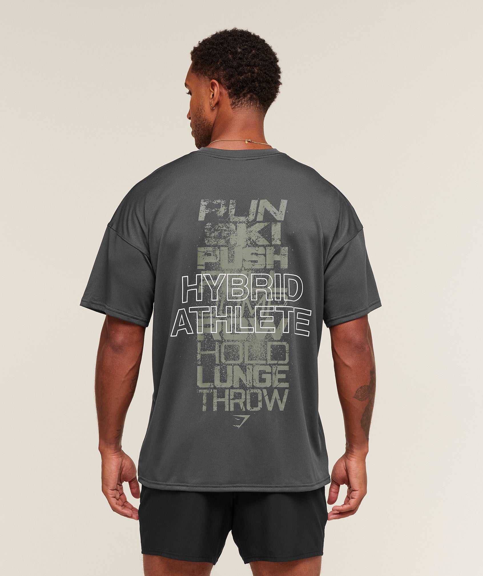 Gymshark Hybrid Athlete T-Shirt Onyx Grey