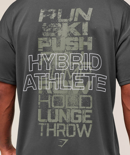 Gymshark Hybrid Athlete T-Shirt Onyx Grey
