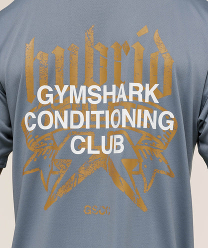 Gymshark Hybrid Graphic T-Shirt Iron Blue