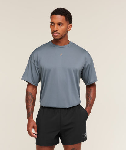 Gymshark Hybrid Graphic T-Shirt Iron Blue