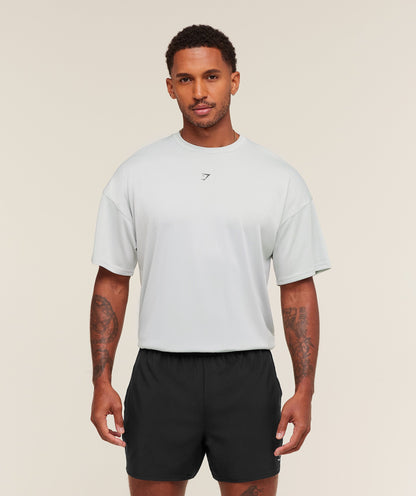 Gymshark Hybrid Graphic T-Shirt Light Grey