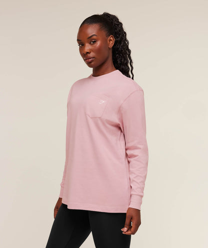 Women's Gymshark Juicy Peach Long Sleeve T-Shirt Cloud Pink