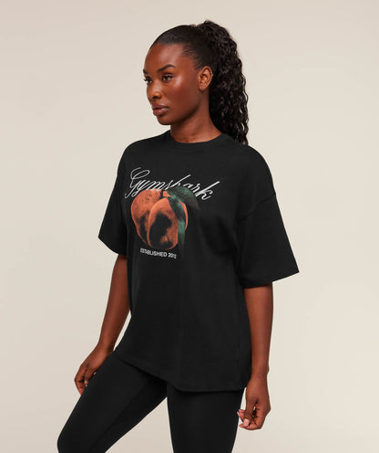 Women's Gymshark Juicy Peach Short Sleeve T-Shirt Black