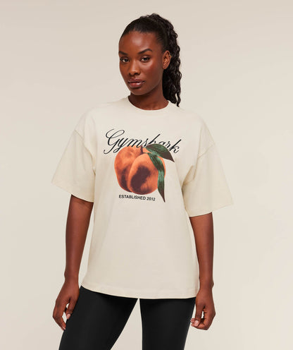Women's Gymshark Juicy Peach Short Sleeve T-Shirt Oat White