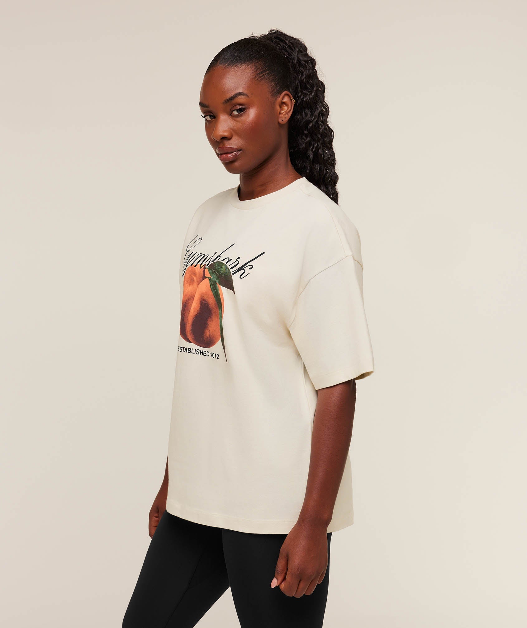 Women's Gymshark Juicy Peach Short Sleeve T-Shirt Oat White
